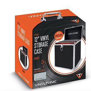 Vinyl Tonic 12inch VINYL RECORD LP STORAGE CASE (BLACK) x1 30cm x 30cm MICROFIBRE CLOTH by Merchandise 