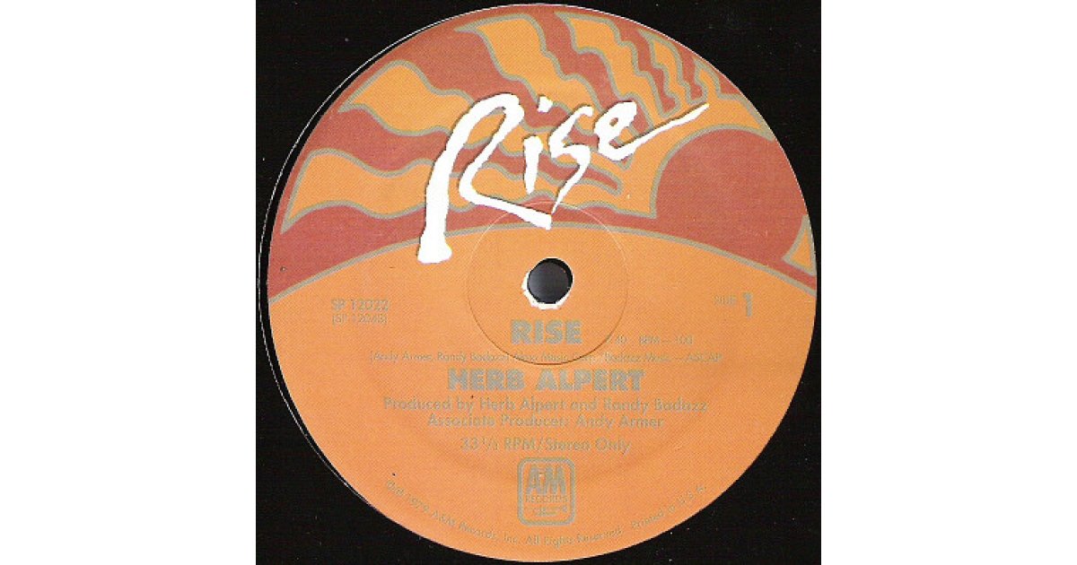 Rise / Rotation, Herb Alpert 12" Music Mania Records Ghent