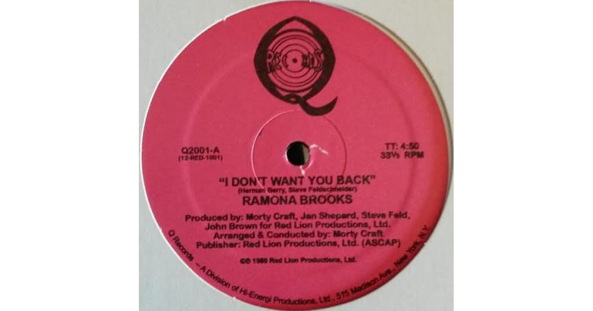 洋楽 Ramona Brooks I Don't Want You Back LP12 Ramona Brooks - I Don't Want You Back (12 inch 1980) - YouTube