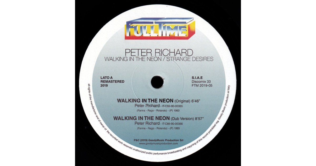 蘭12” Peter Richard Walking In The Neon 234725 Injection Disco Danc /00250 Peter Richard – Walking In The Neon – Vinyl (Orange, 12