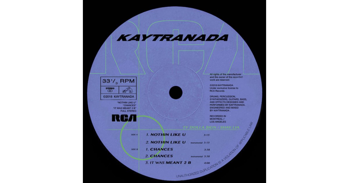 opbevaring Selvforkælelse Præfiks Nothin Like U / Chances, Kaytranada – LP – Music Mania Records – Ghent