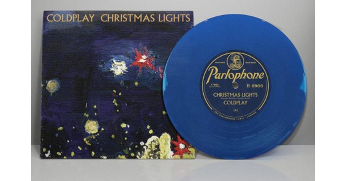 Christmas Lights ltd blue vinyl 7inch, Coldplay 7" Music Mania