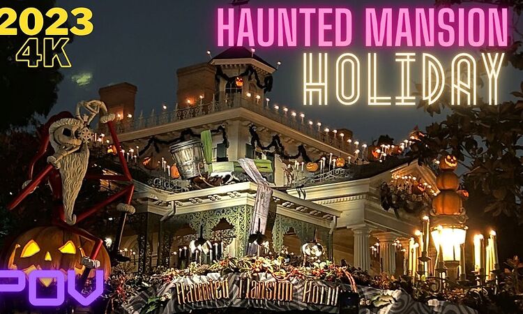 4K Haunted Mansion Holiday 2023 POV Ride Low Light Disneyland Nightmare Before Christmas 10/26/23